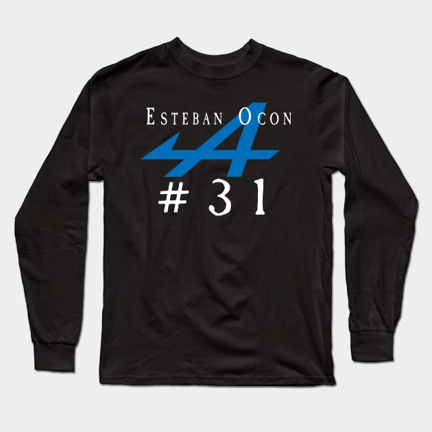 esteban ocon F1 Driver Long Sleeve T-Shirt by alvian